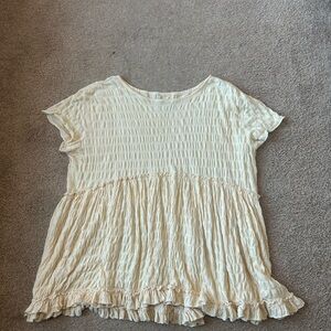 Urban outfitters Cream Ruffle Hem Women's Top